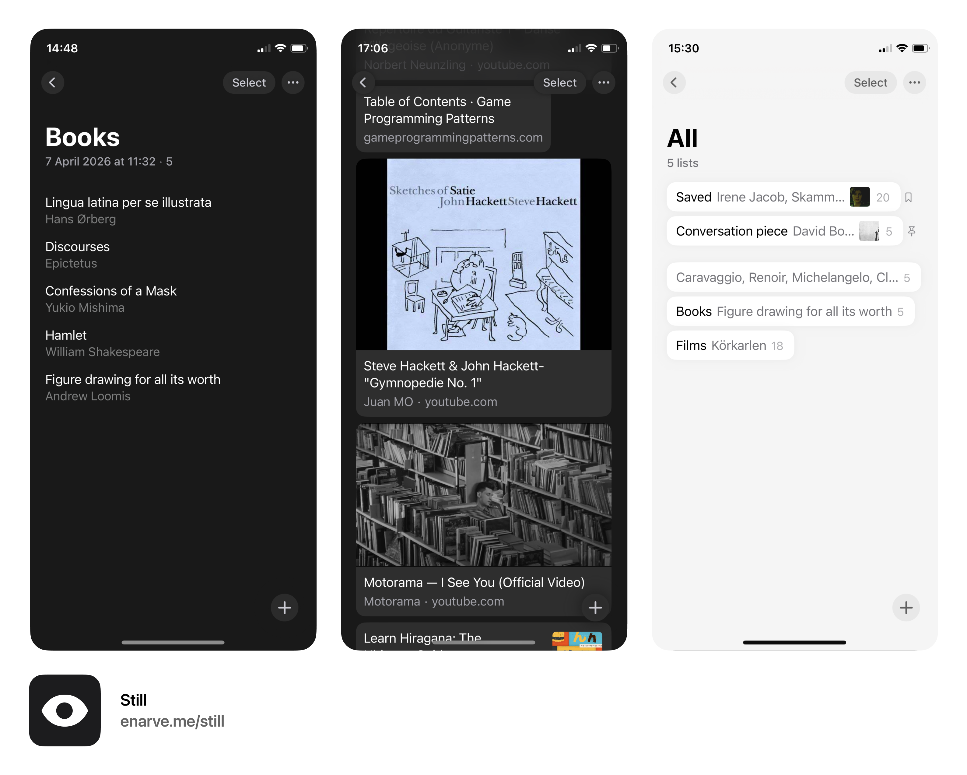 Still app screenshots